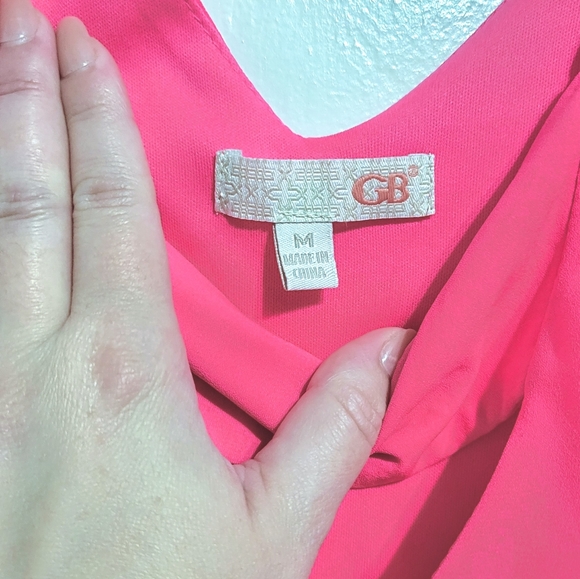 Gianni Bini Neon Hot Pink Dress Cutout Flowey Sleeveless - Picture 5 of 5